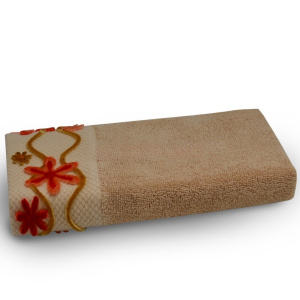 حوله دست و صورت آذرریس تبریز مدل تافتینگ (طرح3) رنگ کرم سایز 40 × 75 سانتی متر