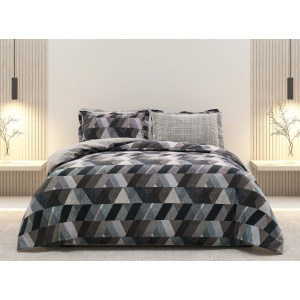 روتختی دونفره ساتین پنبه پلاس مدل Kubism A کد 21 کارینا 6 تکه 