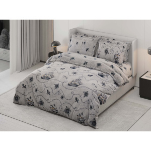 روتختی دونفره ساتین پنبه پلاس مدل Captain کد 34 کارینا 6 تکه 