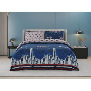 روتختی دونفره ساتین پنبه پلاس مدل New York کد 72  کارینا 6 تکه 