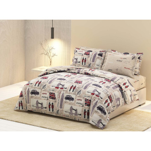 روتختی دونفره ساتین پنبه پلاس مدل London کد 146 کارینا 6 تکه 