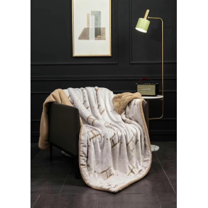 پتو ببعی مدل هرمس H دو نفره رنگ کرم 