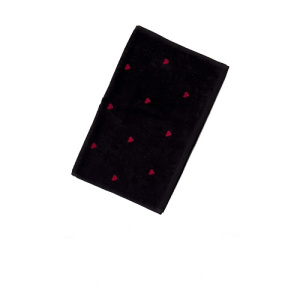 حوله دست و صورت آذرریس تبریز مدل لاو رنگ مشکی سایز 40x75 سانتی متر