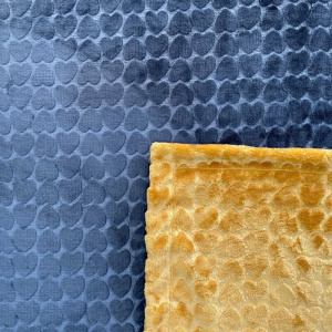 پتو یک نفره 220*160 صبا مدل قلبی Two Face آبی خردلی