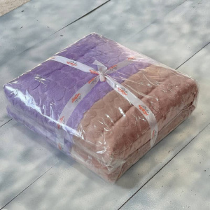 پتو یک نفره 220*160 صبا مدل قلبی Two Face بنفش کالباسی