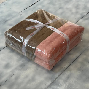 پتو یک نفره 220*160 صبا مدل قلبی Two Face قهوه ای صورتی