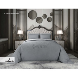 روتختی مخمل کالیفرنیا دو نفره کارینا 6 تکه رنگ طوسی روشن 