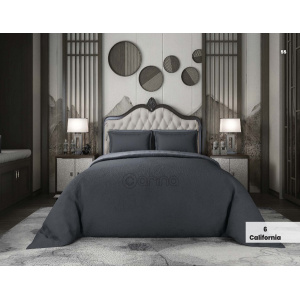 روتختی مخمل کالیفرنیا دو نفره کارینا 6 تکه رنگ طوسی تیره 