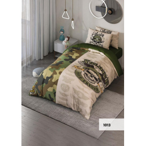 روتختی سه بعدی یک نفره طرح ارتشی مدل 1013 کارینا 5 تکه سایز 120x200 