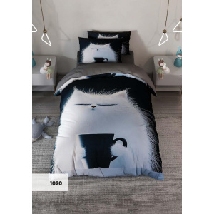 روتختی سه بعدی یک نفره طرح گربه مدل 1020 کارینا 5 تکه سایز 120x200 