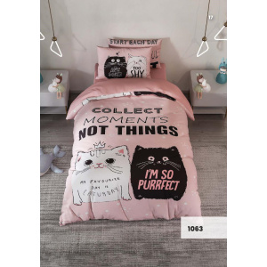 روتختی سه بعدی یک نفره طرح گربه سیاه مدل 1063 کارینا 5 تکه سایز 120x200 