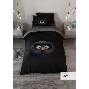 روتختی سه بعدی یک نفره طرح جغد سیاه  مدل 1067 کارینا 5 تکه سایز 120x200 