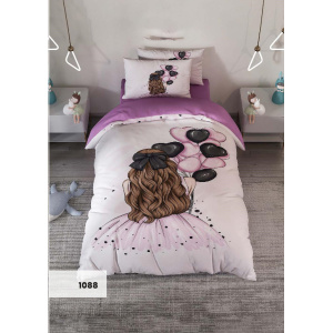 روتختی سه بعدی یک نفره طرح دختر مو بلند مدل 1088 کارینا 5 تکه سایز 120x200 