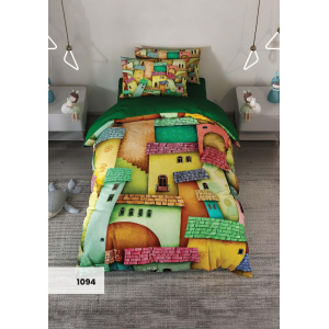 روتختی سه بعدی یک نفره طرح خونه مدل 1094 کارینا 5 تکه سایز 120x200 