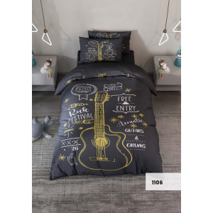 روتختی سه بعدی یک نفره طرح گیتار مدل 1106 کارینا 5 تکه سایز 120x200 