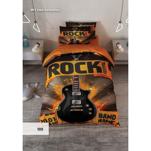 روتختی سه بعدی یک نفره طرح گیتار مدل 1111 کارینا 5 تکه سایز 120x200 