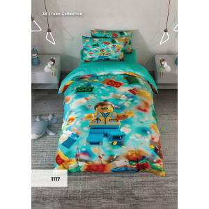 روتختی سه بعدی یک نفره طرح لگو  مدل 1117 کارینا 5 تکه سایز 120x200 