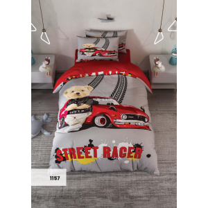 روتختی سه بعدی یک نفره طرح تدی ماشین باز  مدل 1157 کارینا 5 تکه سایز 120x200 