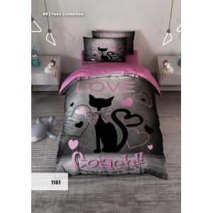 روتختی سه بعدی یک نفره طرح گربه  مدل 1161 کارینا 5 تکه سایز 120x200 