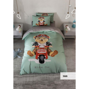 روتختی سه بعدی یک نفره طرح تدی موتوری مدل 1165 کارینا 5 تکه سایز 120x200 