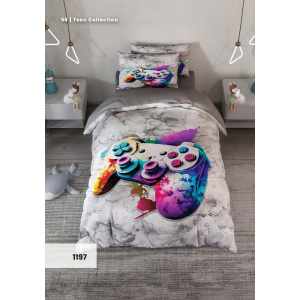 روتختی سه بعدی یک نفره طرح دسته گیم مدل 1197 کارینا 5 تکه سایز 120x200 