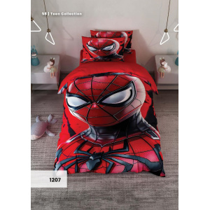 روتختی سه بعدی یک نفره طرح اسپایدر من مدل 1207 کارینا 5 تکه سایز 120x200 