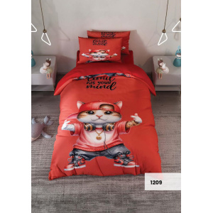 روتختی سه بعدی یک نفره طرح گربه مدل 1209 کارینا 5 تکه سایز 120x200 