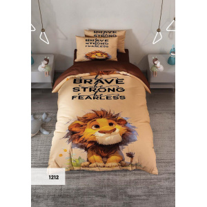 روتختی سه بعدی یک نفره طرح شیر مدل 1212 کارینا 5 تکه سایز 120x200 