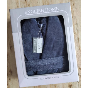 حوله تن پوش مدل انگلیش هوم VIP طوسی تیره  سایز 125 لارج(L)