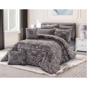 سرویس روتختی عروس لامیسون کاردلن مدل Nika رنگ مشکی دو نفره (کینگ) 7 تکه