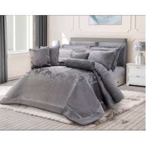 سرویس روتختی عروس لامیسون کاردلن مدل Monaliza رنگ طوسی تیره دو نفره (کینگ) 7 تکه