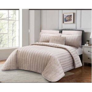 سرویس روتختی عروس لامیسون کاردلن مدل Eylul رنگ نسکافه ای دو نفره (کینگ) 7 تکه