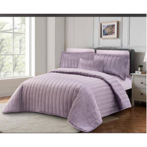 سرویس روتختی عروس لامیسون کاردلن مدل Eylul رنگ بنفش دو نفره (کینگ) 7 تکه