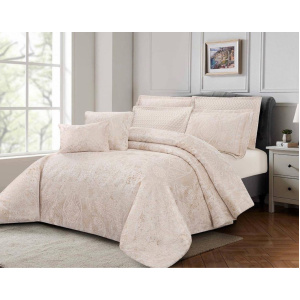 سرویس روتختی عروس لامیسون کاردلن مدل Demi رنگ بژ دو نفره (کینگ) 7 تکه