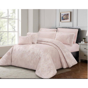 سرویس روتختی عروس لامیسون کاردلن مدل Demi رنگ صورتی دو نفره (کینگ) 7 تکه