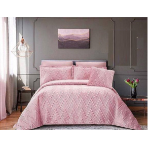 سرویس روتختی عروس لامیسون کاردلن مدل Elli رنگ صورتی دو نفره (کینگ) 7 تکه