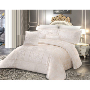 سرویس روتختی عروس لامیسون کاردلن مدل Deniz رنگ بژ دو نفره (کینگ) 7 تکه