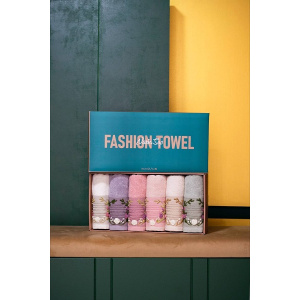 حوله دست و صورت نارین ساپ narin sap مدل گل دوزی 6تایی سایز 40x80 سانتی متر