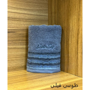 حوله دست و صورت نارین ساپ تبریز مدل آدا (ADA) رنگ طوسی فیلی  سایز 40x80 سانتی متر