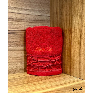 حوله دست و صورت نارین ساپ تبریز مدل آدا (ADA) رنگ قرمز سایز 40x80 سانتی متر
