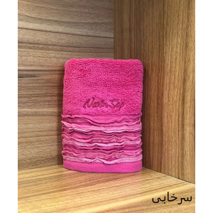 حوله دست و صورت نارین ساپ تبریز مدل آدا (ADA) رنگ سرخابی  سایز 40x80 سانتی متر