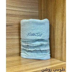 حوله دست و صورت نارین ساپ تبریز مدل آدا (ADA) رنگ طوسی روشن سایز 40x80 سانتی متر