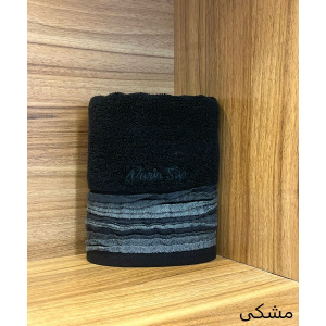 حوله دست و صورت نارین ساپ تبریز مدل آدا (ADA) رنگ مشکی سایز 40x80 سانتی متر