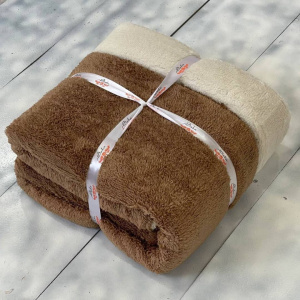 پتو یک نفره مدل Two Face رنگ قهوه ای