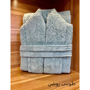 حوله تن پوش مدل ریز بافت طوسی روشن سایز 125 لارج(L)