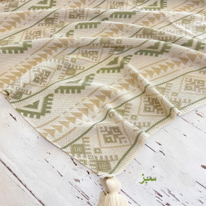 شال مبل و تخت مدل آیسل سبز سایز 170×140 سانتی متر
