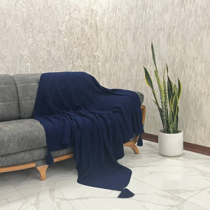 شال مبل و تخت مدل سایه سرمه ای سایز 170×140 سانتی متر