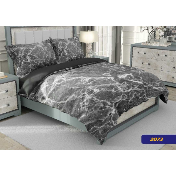 روتختی سه بعدی دو نفره طرح ماربل مشکی سفید مدل 2073 کارینا 6 تکه