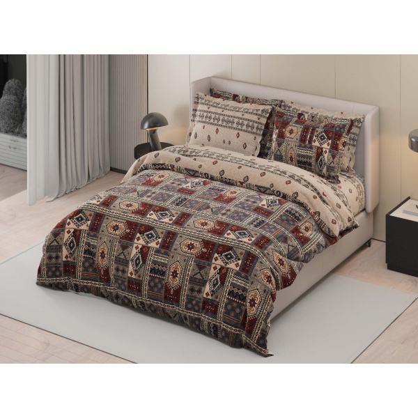 روتختی دونفره ساتین پنبه پلاس مدل Elima کد 6 کارینا 6 تکه 