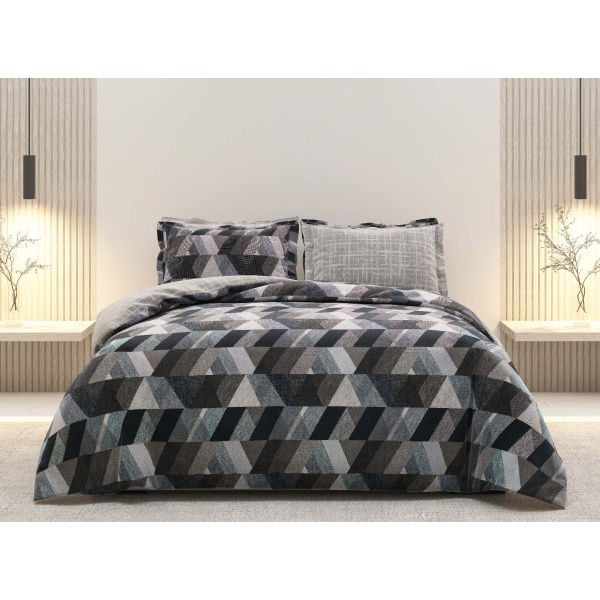 روتختی دونفره ساتین پنبه پلاس مدل Kubism A کد 21 کارینا 6 تکه 